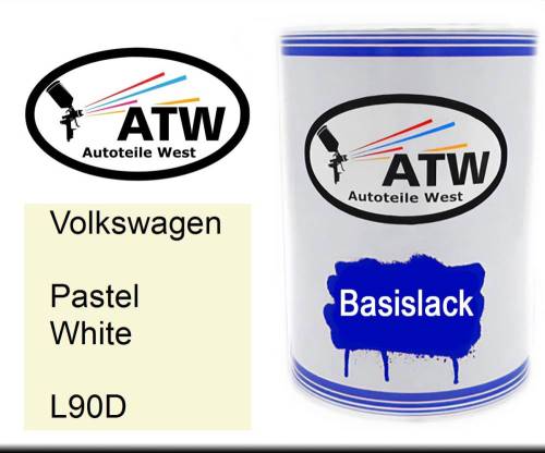 Volkswagen, Pastel White, L90D: 500ml Lackdose, von ATW Autoteile West.